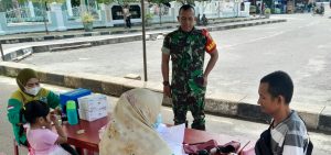 Kembali Babinsa Koramil 431-02/Muntok Monitoring Vaksinasi tahap 1, 2,dan 3