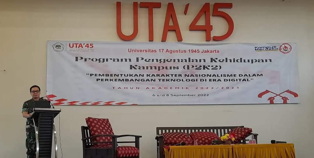Berikan Kuliah Umum Kebangsaan Mahasiswa UTA’45, Dandim 0502/JU Berharap Implementasi Nilai Pancasila Dilakukan Dalam Kehidupan Kampus