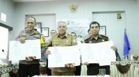 Guna Penegakan Peraturan Daerah. Polres Bangka Barat Tandatangan MoU Bersama Kejaksaan dan Pemda kabupaten Bangka Barat