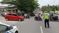 Sat Lantas Polres Bangka Barat Melaksanakan Patroli Rutin pantau Kamseltibcar Lalu Lintas