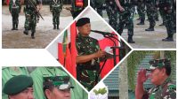 Panglima TNI melepas 555 prajurit Satgas ke papua di dihalaman Yonif 631/Antang palangkaraya-kalteng.