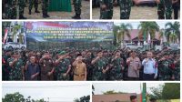 Panglima TNI Pimpin Upacara Pemberangkatan Satgas Ops PAM Wil Obvitnas PT. Freport Indonesia di Wilayah Papua Yonif R 631/Atg Tahun 2023