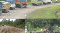 Aktivitas Houling Tambang Batu Bara Rusak nya Ruas Jalan Trans Kalimantan Arah Tangirang Kuala Kurun