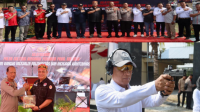Perkuat Sinergritas,Kapolda Kalteng Silahturahmi dan latihan Menembak Bersama Perbangkin Palangka Raya