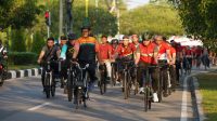 Danrem 102/Pjg Ikuti Gowes dan Senam Meriahkan HUT RI Ke -78