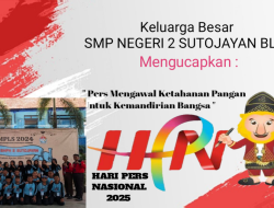 Iklan Ucapan SMP NEGERI 2 Sutojayan Blitar