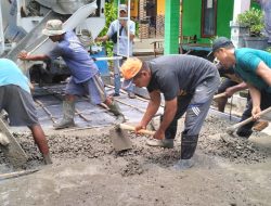 Pemdes Realisasikan Dana Desa (DD) Tahap Pertama Buat Rabat Beton Jalan