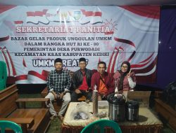 Basar Gelar Produk Unggulan UMKM Dalam Rangka HUT RI ke 80 di Lapangan Desa Purwodadi Kecamatan Kras Kabupaten kediri