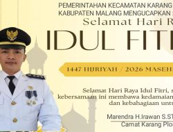 Ucapan Hari Raya Idul Fitri 1447 H. Pemerintahan Kecamatan Karang Ploso Kabupaten Malang