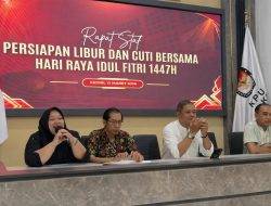 Jelang Libur Lebaran, Sekretariat KPU Kota Kediri Perkuat Disiplin dan Koordinasi Kerja