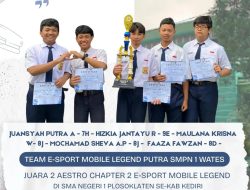 Tim E-Sport Mobile Legends SMPN 1 Wates Raih Juara 2 Aestro Chapter 2 Tingkat Kabupaten Kediri
