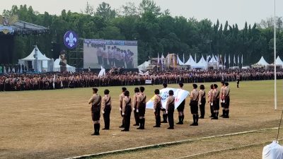 Kontingen Kediri Curi Perhatian di Jamnas XII 2026, Tata Kemah Dipuji Kwarda Jatim
