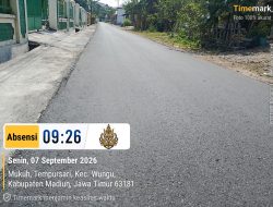 Perlancar Akses Warga, Pemerintah Desa Tempursari Madiun Lakukan Pengaspalan Jalan Hotmix
