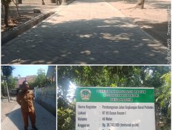 Realisasikan Dana Desa ( DD), Pemdes Bacem Madiun Bangun Jalan Paving