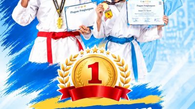 Gemilang di Arena Karate, Khansa dan Berliana Harumkan Nama SMPN 1 Kandat